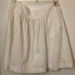 Loft Knee Length floral print white skirt
